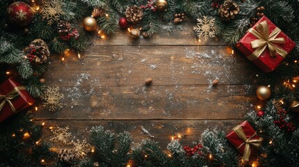 A Christmas tree with a red box in the center. Generative AI