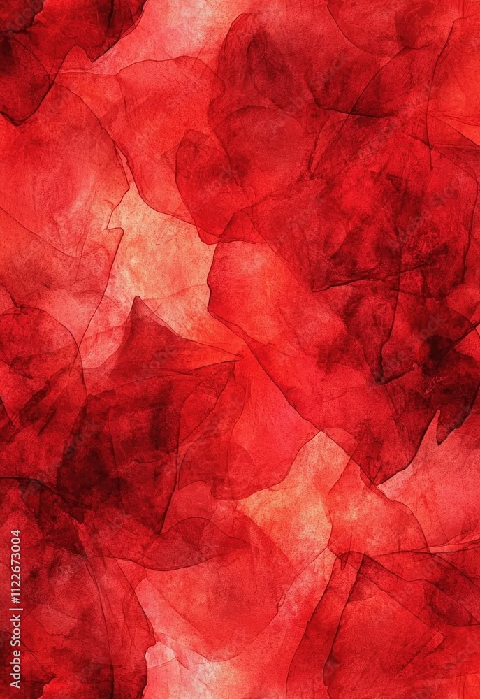 Poster a vibrant red watercolor background with flowing patterns and subtle fades, ideal for creating a bol