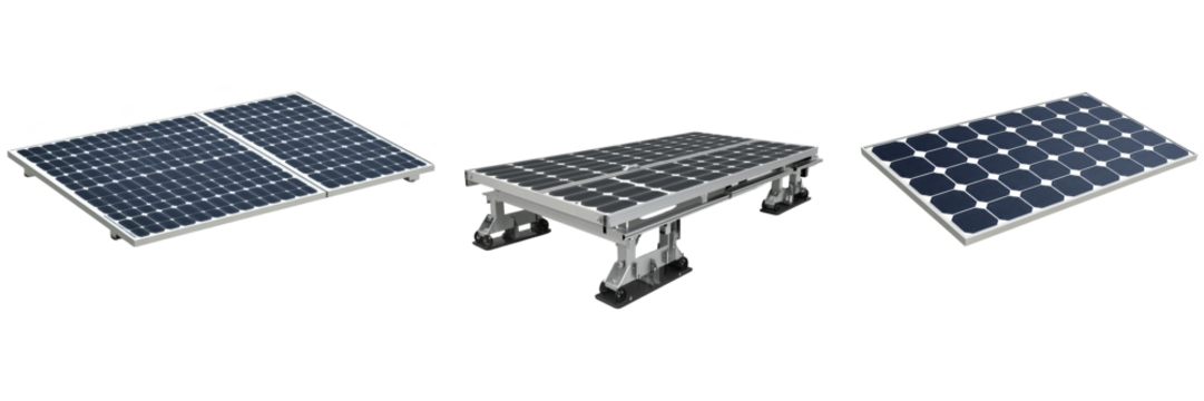 Solar panel varieties, clean energy solutions, innovative design, efficient sustainability, eco-friendly technology. Isolated on white background or PNG