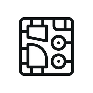 Scale model plastic sprue isolated icon, model sprue vector symbol with editable stroke