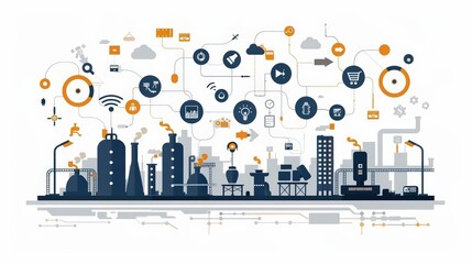Obraz premium Industry 4.0 Illustration Representing Modern Technology and Innovation Concepts