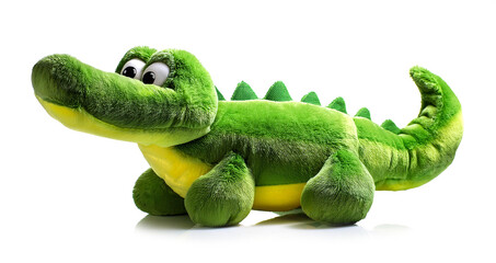 Fototapeta premium かわいいワニのぬいぐるみ（cute crocodile stuffed animal on white background） 
