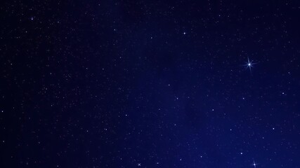 Naklejka premium Milky Way galaxy and stars in a dark blue background with a hint of purple hue, nebulae, astronomical imaging, celestial