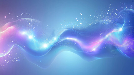 Obraz premium Abstract flowing waves with glowing particles. Concept of ethereal beauty, digital art, and cosmic energy.