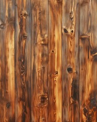 A close-up view of a textured wooden surface with rich brown tones and natural patterns.