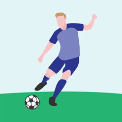 Fototapeta premium Flat Design Illustration of Playing Soccer