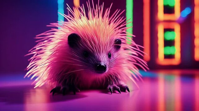lifelike fluorescent ultra editorial highlighters comeback commercial neon surrealism era 80s outfits bright porcupine advertisement realistic electric