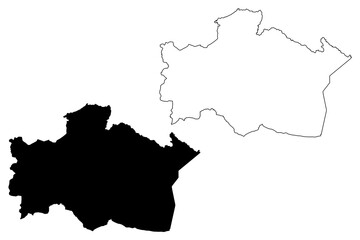 Kraslava Municipality (Republic of Latvia, Administrative divisions of Latvia, Municipalities and their territorial units) map vector illustration, scribble sketch Kraslava map