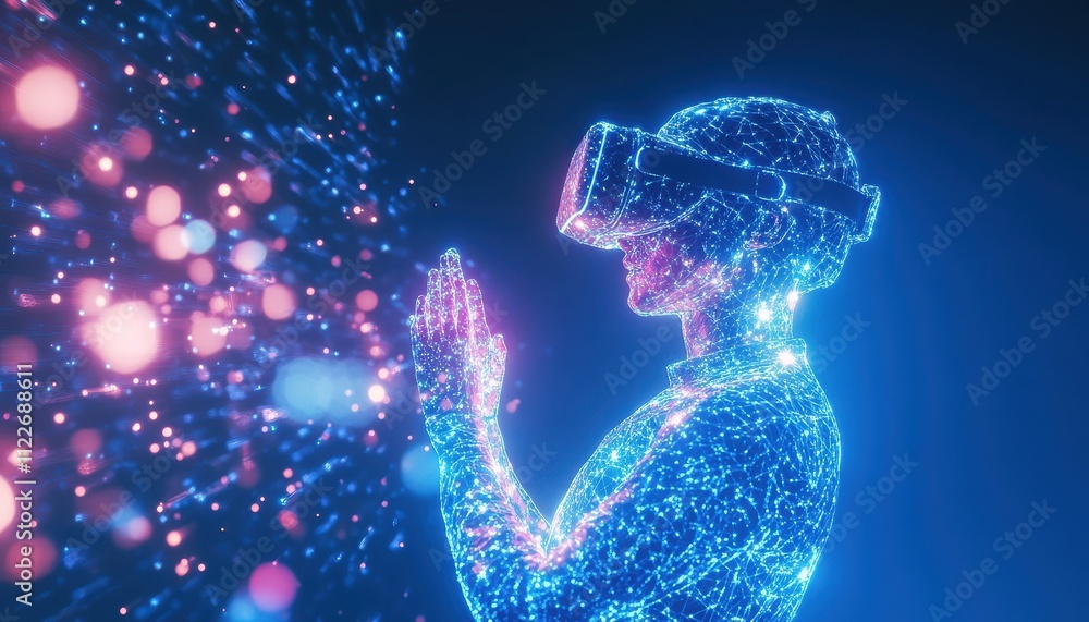 Poster Digital Person Interacting With Virtual Reality Environment