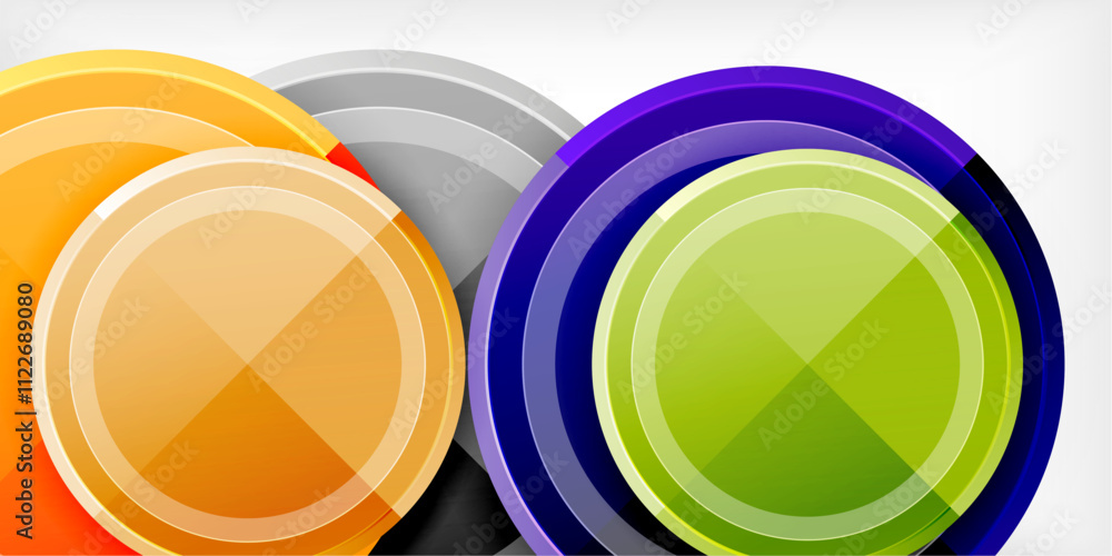 Poster minimal geometric abstract background. circle triangle design