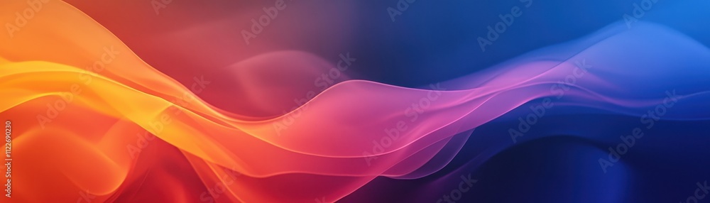 Poster Abstract Colorful Waves Flowing Smoothly Across