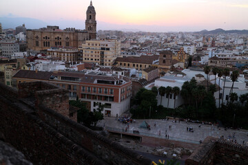 Fototapeta premium City of Malaga viewed from Alcazaba fortress - Province of Málaga - Autonomous Community of Andalusia - Spain