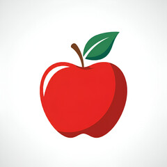 Flat Icon of an Apple - Fresh Fruit and Healthy Eating Symbol