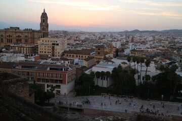 Fototapeta premium City of Malaga viewed from Alcazaba fortress - Province of Málaga - Autonomous Community of Andalusia - Spain