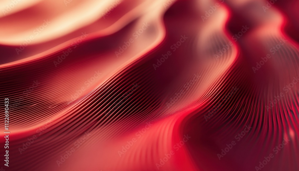 Poster Abstract Red Wavy Lines Texture Background