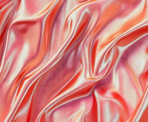 Obraz premium Luxurious Pink Silk Fabric Texture - Flowing Satin with Smooth Folds and Glossy Finish, Perfect for Fashion Backgrounds, Abstract Designs, and Elegant Concepts