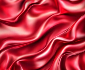 Obraz premium Luxurious Red Satin Fabric Background with Glossy Waves - Elegant, Vibrant, and Abstract Design Perfect for Fashion, Art, and Luxury Concepts