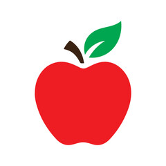 Fototapeta premium Red apple icon vector. Apple icon isolated flat style design. Apple symbol.