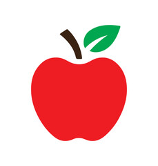 Fototapeta premium Red apple icon vector. Apple icon isolated flat style design. Apple symbol.