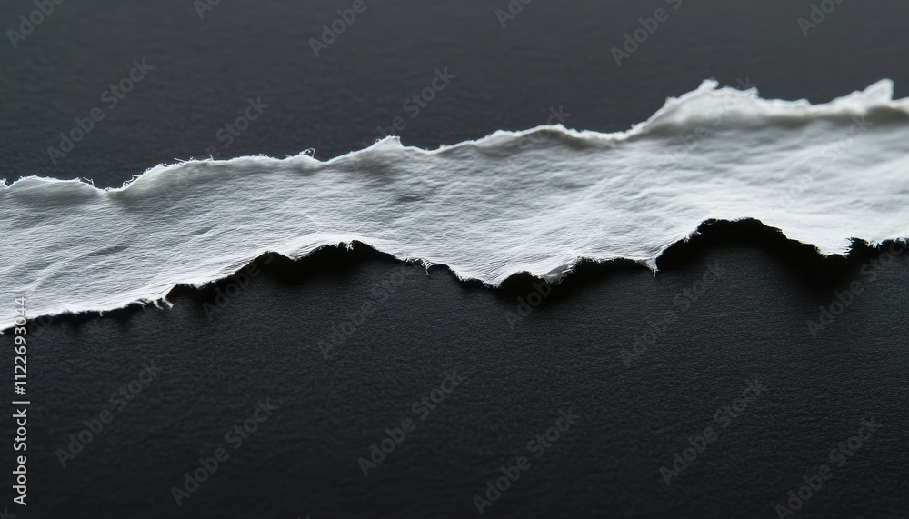 Poster torn white paper on dark background showing texture