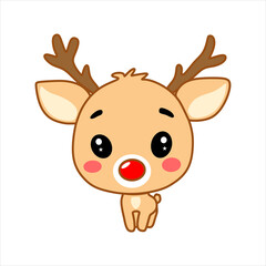 Very cute and adorable little Christmas reindeer chibi image