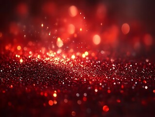 Red Glitter Background With Sparkling Lights