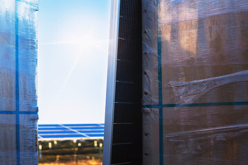 Solar panel boxes prepared for installation in power generation areas