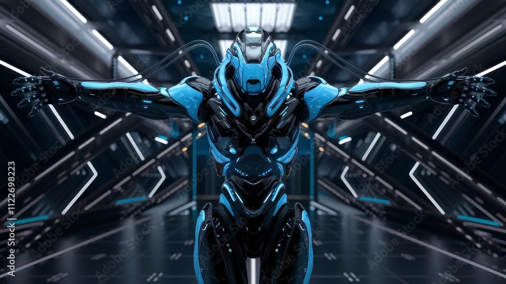 Leinwandbilder futuristic robot displaying advanced technology in a digital art environment sci-fi space high-tech 