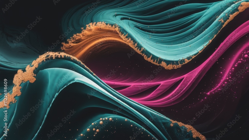 Aufkleber colorful modern art abstract wave patterns in digital design for bold visual impact and vibrant aest
