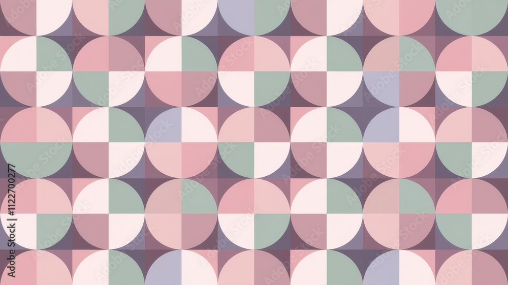 Poster geometric heart pattern design abstract art graphic illustration soft color palette creative composi