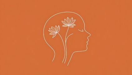 Serene Woman Logo with Flower Petal for Mental Health Company