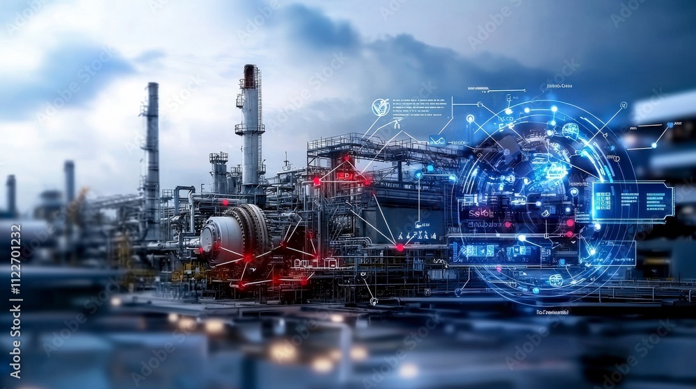 Poster supply chain management flowchart system visualizing industrial processes in manufacturing plant env