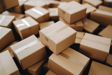 Fototapeta premium Stacked Cardboard Boxes