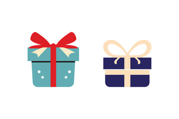 Gift box icon set. Gift wrapping symbol. Surprising gift box signs, vector illustration	