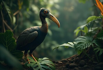Obraz premium realistic photo of Dodo bird in the jungle, generative ai