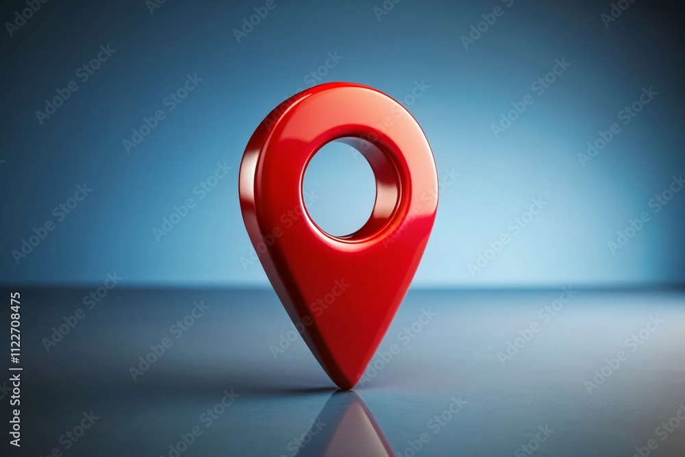 Poster 3d render of a red location pin isolated on background for map interfaces and navigation application