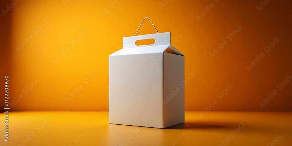 Aufkleber 3d white blank packaging box with hanging hole for custom design displaying versatile product packag