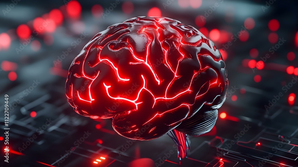 Poster brain-computer interface technology enabling seamless control of devices, showcasing advanced neural