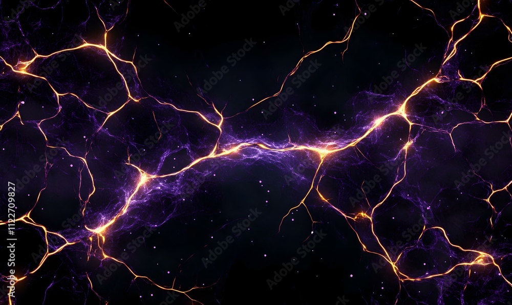 Poster cosmic web of dark matter, intricate patterns of dark matter distribution weaving through the univer