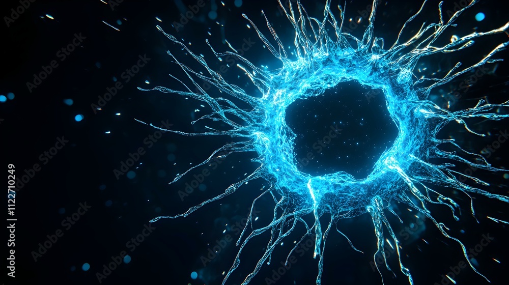 Poster higgs boson collision at cern, scientists observe particle interactions in a high-energy environment