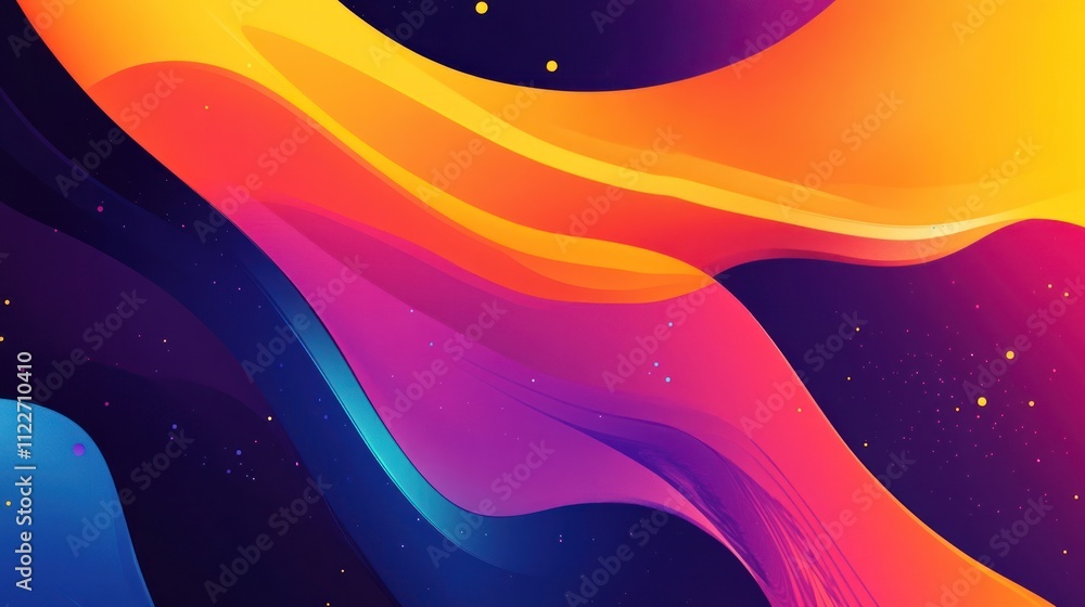 Poster abstract art background showcasing bold colors and dynamic, fluid patterns.