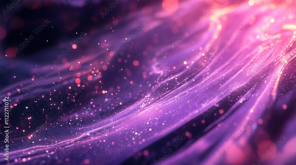 Poster abstract data mesh design with glowing particles and futuristic effects.