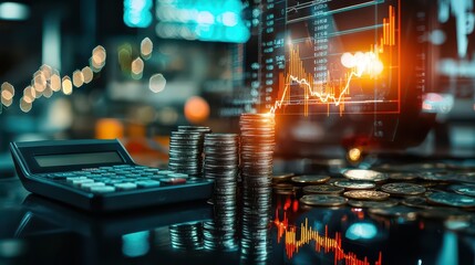 Fototapeta premium Tax deduction calculation insight financial office image professional environment close-up view finance concept