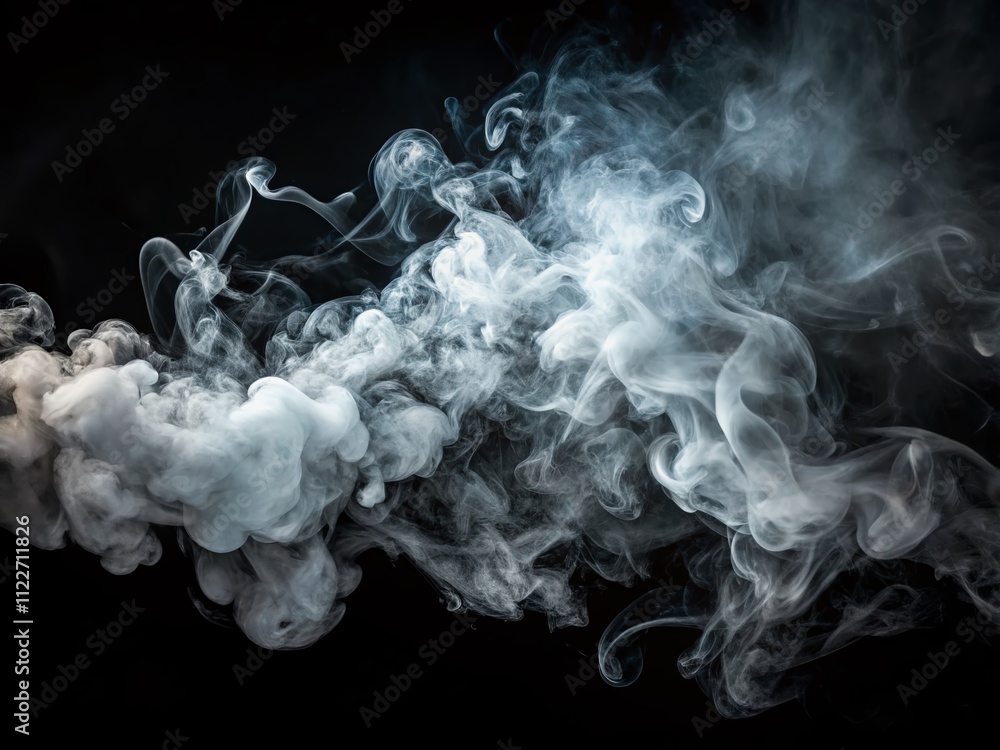 Poster abstract black background with white smoke clouds creating a mysterious atmosphere perfect for creat