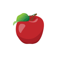 Ripe Red Apple on Rustic Wooden Background