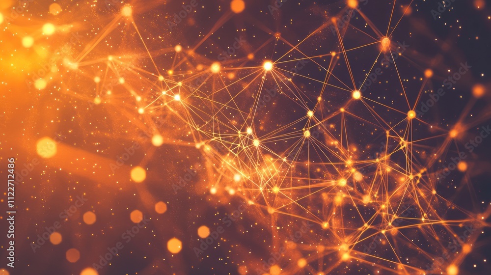 Poster abstract tech-inspired background featuring circuit patterns and glowing connectivity points.