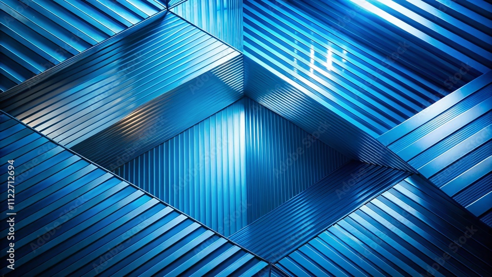 Poster abstract blue geometric background with diagonal lines, perfect for conceptual ideas and modern desi