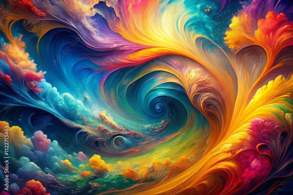 Poster abstract bright color painting background - vivid fractal artwork with dynamic textures for creative