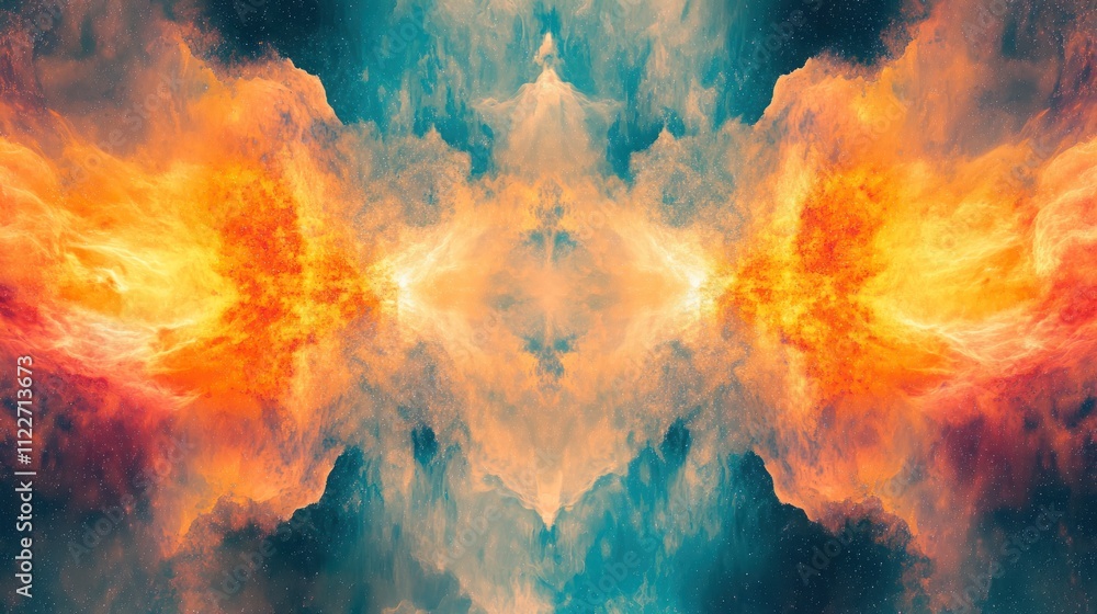 Poster artistic nebula and galaxy compositions blending vibrant tones with dynamic patterns.