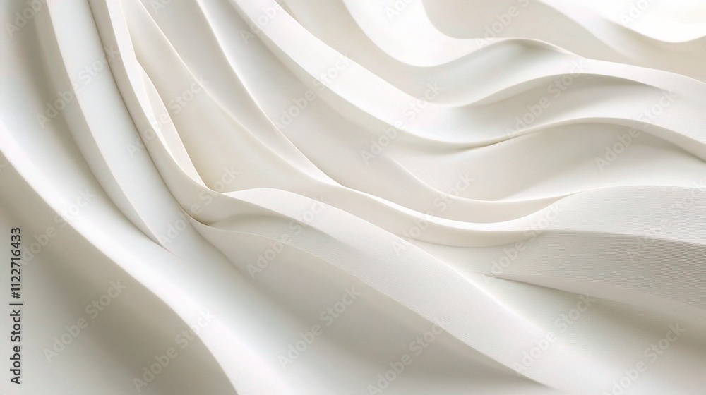 Poster Soft White Wave Lines on Clean Background for Abstract Design
